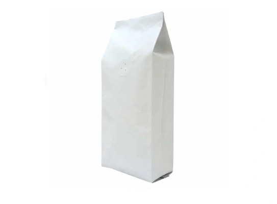 WHITE COMPOSTABLE SIDE GUSSET POUCH WHOLESALE