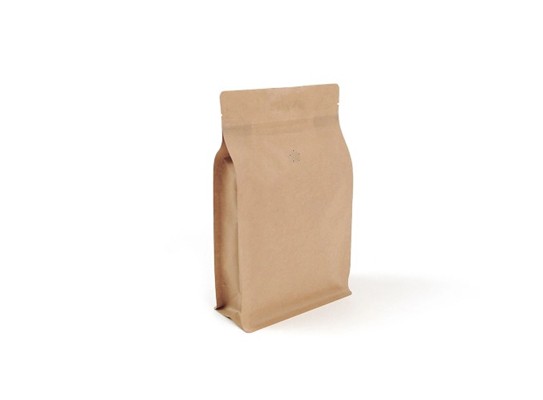 NATURAL BROWN COMPOSTABLE FLAT BOTTOM POUCH WHOLESALE
