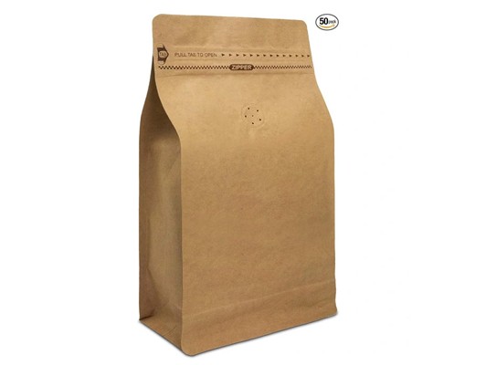 BROWN KRAFT PAPER FLAT BOTTOM POUCH WHOLESALE