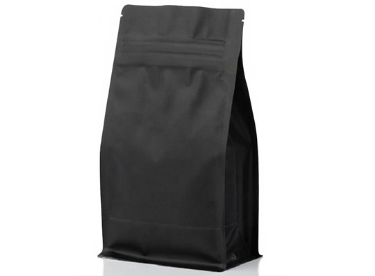 BLACK KRAFT PAPER FLAT BOTTOM POUCH WHOLESALE
