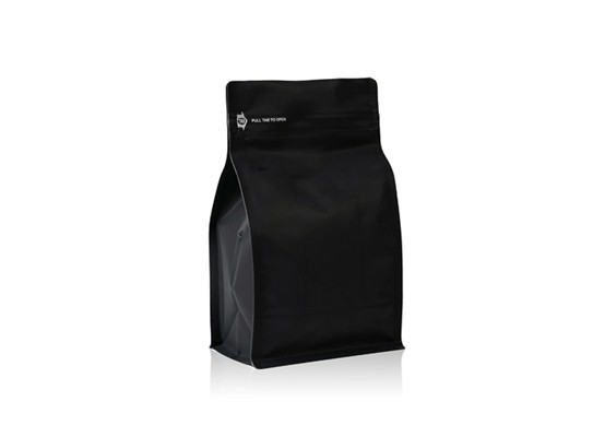 MATTE BLACK RECYCLABLE FLAT BOTTOM POUCH WHOLESALE