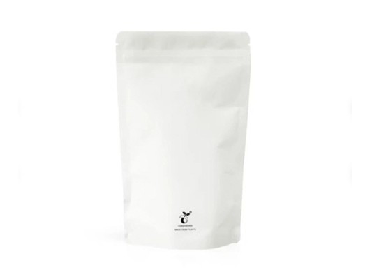 White Compostable Stand Up Pouch