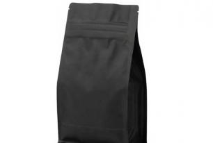 BLACK KRAFT PAPER FLAT BOTTOM POUCH WHOLESALE