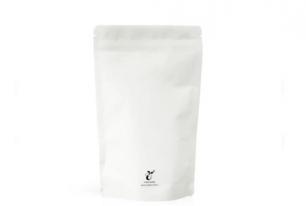 White Compostable Stand Up Pouch